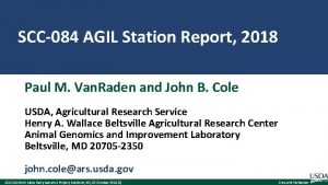 SCC084 AGIL Station Report 2018 Paul M Van