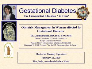 Gestational Diabetes Therapeutical Education in Team Obstetric Management