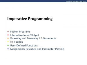Python imperative