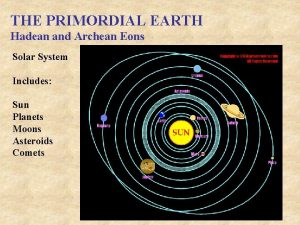 THE PRIMORDIAL EARTH Hadean and Archean Eons Solar