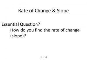 Slope essential questions