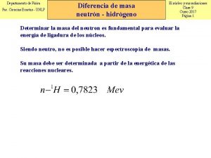 Departamento de Fsica Fac Ciencias Exactas UNLP Diferencia