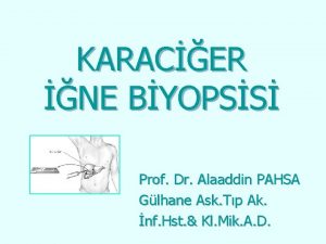 KARACER NE BYOPSS Prof Dr Alaaddin PAHSA Glhane