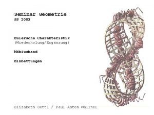 Seminar Geometrie SS 2003 Eulersche Charakteristik WiederholungErgnzung Mbiusband