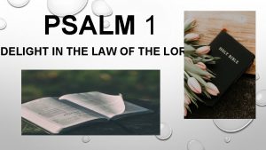 PSALM 1 DELIGHT IN THE LAW OF THE