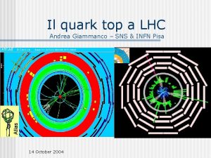 Il quark top a LHC Atlas Andrea Giammanco