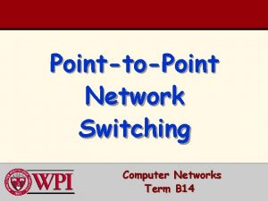 PointtoPoint Network Switching Computer Networks Term B 14