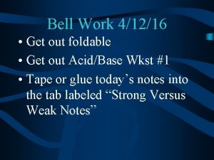 Bell Work 41216 Get out foldable Get out