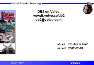 Volvo Information Technology DB 2 on Volvo wwwit