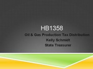 HB 1358 Oil Gas Production Tax Distribution Kelly