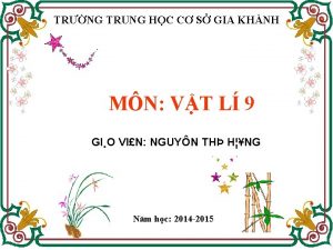 TRNG TRUNG HC C S GIA KHNH MN