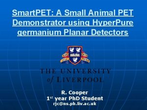 Smart PET A Small Animal PET Demonstrator using