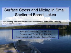 Surface Stress and Mixing in Small Sheltered Boreal