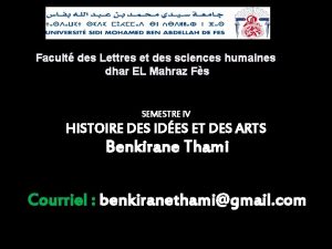 Facult des Lettres et des sciences humaines dhar