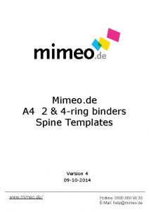 Mimeo de A 4 2 4 ring binders