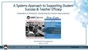 A Systems Approach to Supporting Student Success Teacher