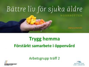 Trygg hemma Frstrkt samarbete i ppenvrd Arbetsgrupp trff