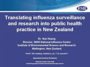 Translating influenza surveillance and research into public health