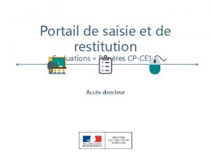 Portail de saisie et de restitution Evaluations Repres