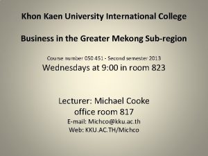 Khon Kaen University International College Business in the