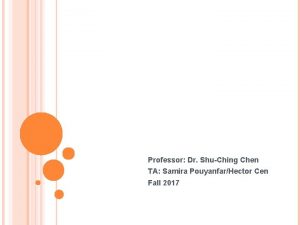 Professor Dr ShuChing Chen TA Samira PouyanfarHector Cen