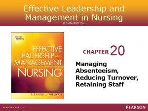 Effective Leadership and Management in Nursing EIGHTH EDITION