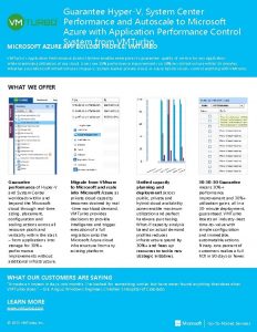 Guarantee HyperV System Center Performance and Autoscale to