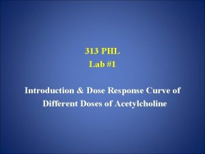 313 PHL Lab 1 Introduction Dose Response Curve