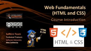 Web Fundamentals HTML and CSS Course Introduction Soft