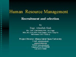 Recruitment and selection in human resource management