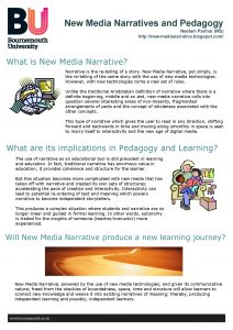 New Media Narratives and Pedagogy Neelam Parmar MS