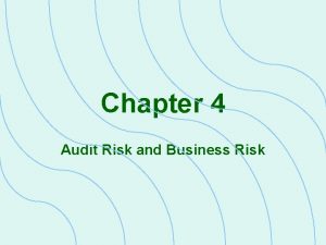 Business risk definition audit