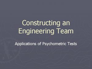 Engineering psychometric test