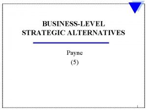 BUSINESSLEVEL STRATEGIC ALTERNATIVES Payne 5 1 INDUSTRY ATTRACTIVENESS