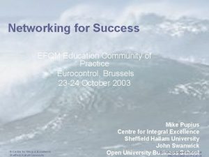Networking for Success EFQM Education Community of Practice