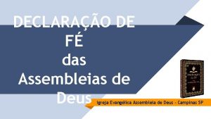 DECLARAO DE F das Assembleias de Deus Igreja