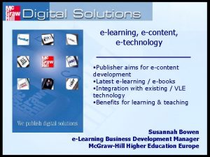 elearning econtent etechnology Publisher aims for econtent development