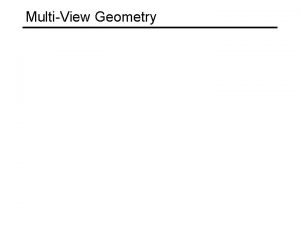 MultiView Geometry Review Pinhole Camera Review Perspective Projection