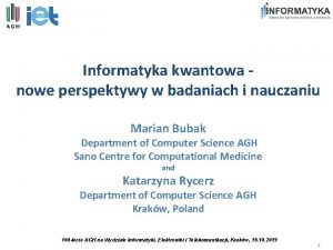 Informatyka kwantowa nowe perspektywy w badaniach i nauczaniu