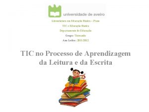 Licenciatura em Educao Bsica 3ano TIC e Educao