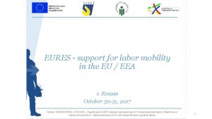 Overview of the network EURES European Employment Services