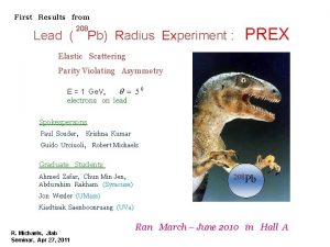 First Results from Lead 208 Pb Radius Experiment