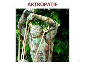 ARTROPATIE 1 ARTROPATIE Per malattie artroreumatiche od artropatie