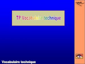 Vocabulaire technique pdf
