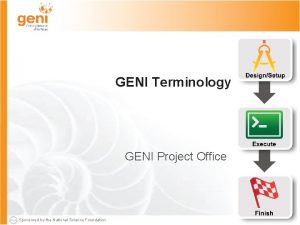 GENI Terminology GENI Project Office Sponsored by the