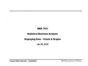 MBA 7025 Statistical Business Analysis Displaying Data Charts