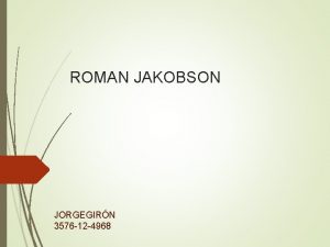 Biografia de roman jakobson