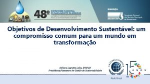 Objetivos de Desenvolvimento Sustentvel um compromisso comum para