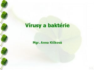 Vrusy a baktrie Mgr Anna Kikov Vrusy Najjednoduchie