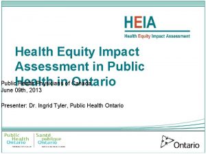 Health Equity Impact Assessment in Public Health Physicians